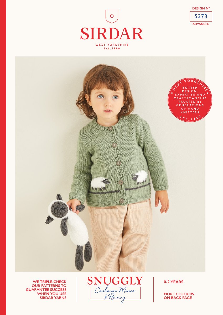 Sirdar 5373 Baby's Cardigan in Snuggly Cashmere Merino DK pattern cover