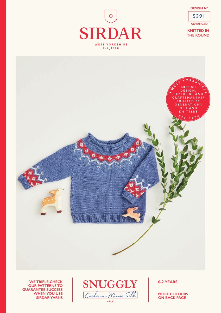 Sirdar 5391 Baby's & Child's Dress in Snuggly Cashmere Merino Silk 4 Ply pattern cover