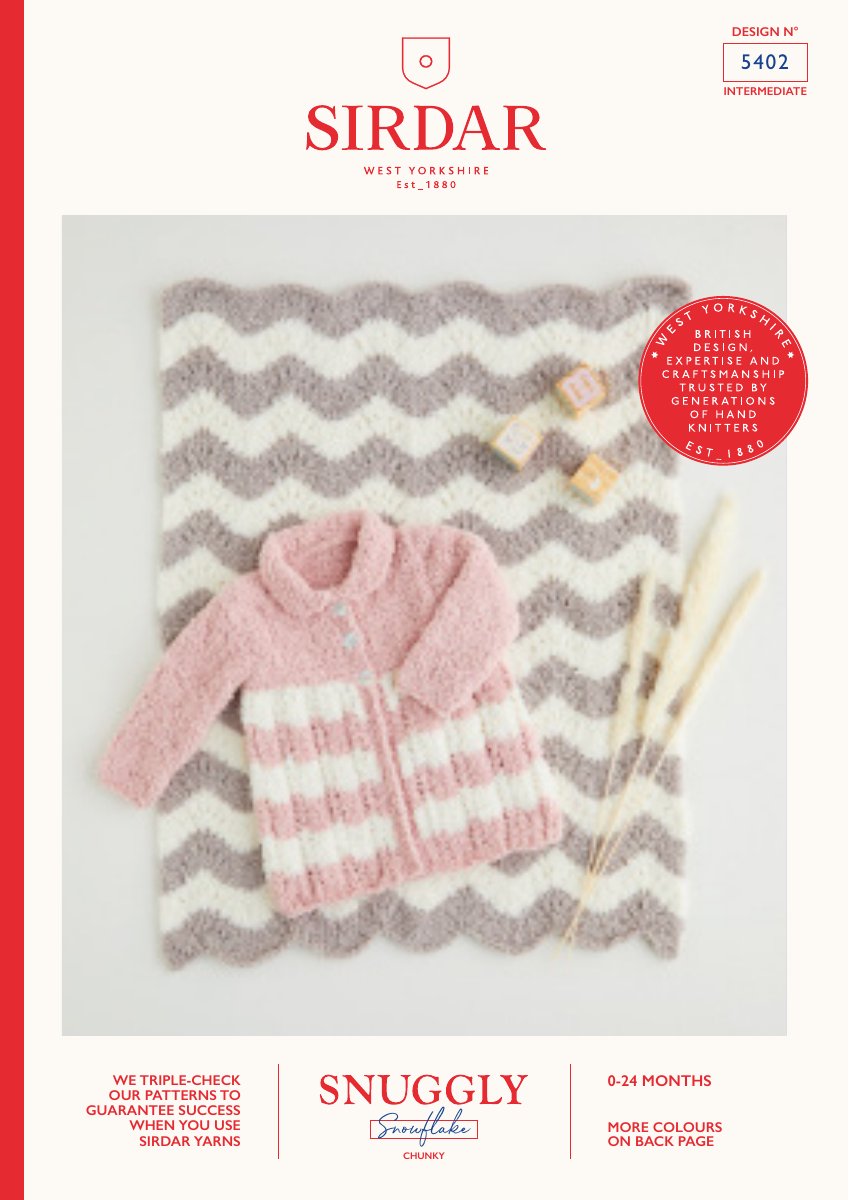 Sirdar 5402 Baby's Wrap in Snuggly Snowflake Chunky pattern cover