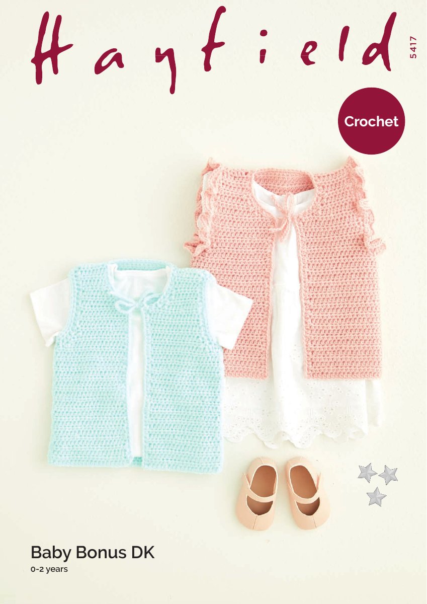 Hayfield 5417 Waistcoats in Baby Bonus DK pattern cover