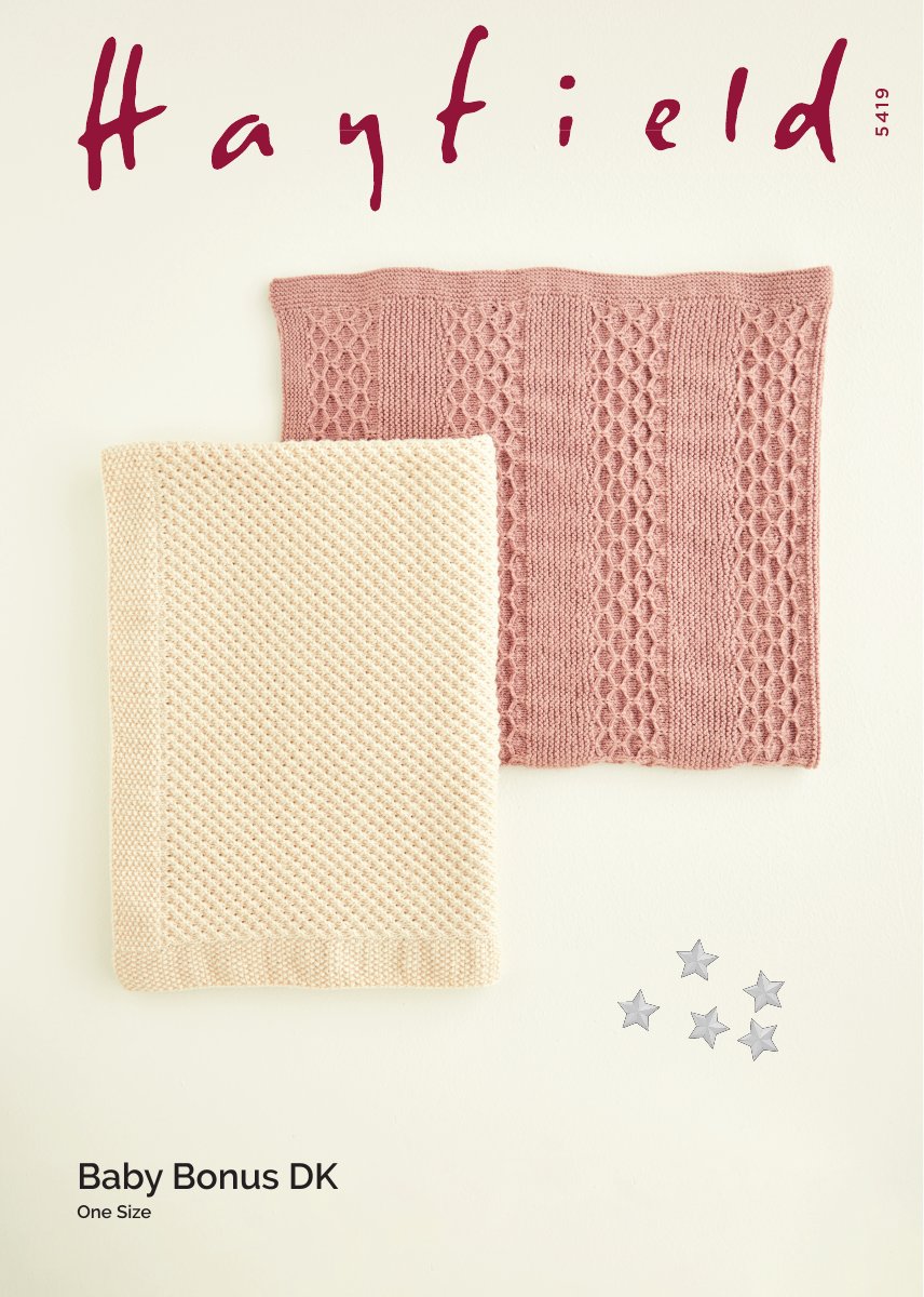 Hayfield 5419 Blankets in Baby Bonus DK pattern cover