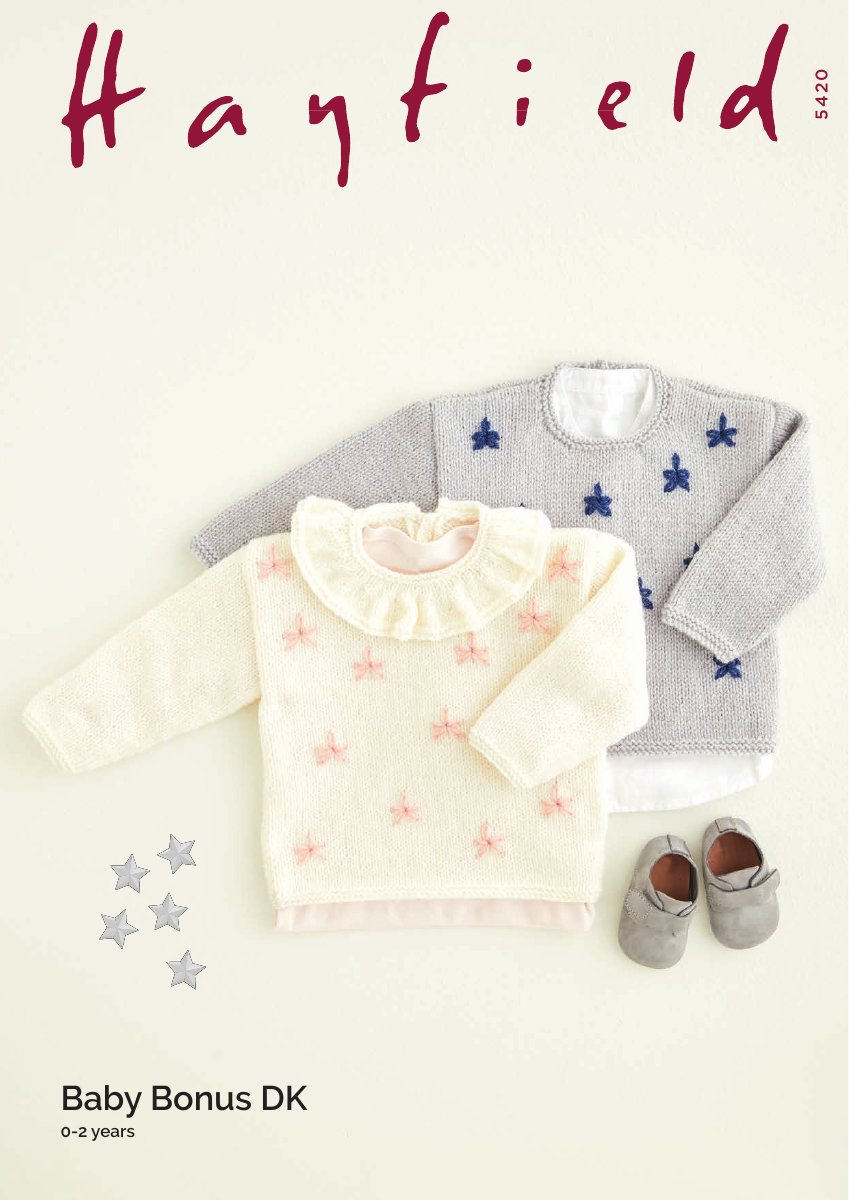 Hayfield 5420 Sweaters in Baby Bonus DK pattern cover