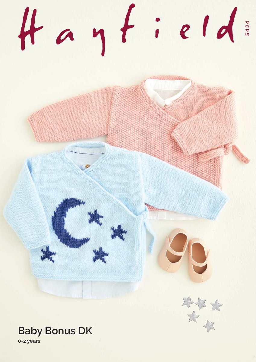 Hayfield 5424 Cardigans in Baby Bonus DK pattern cover
