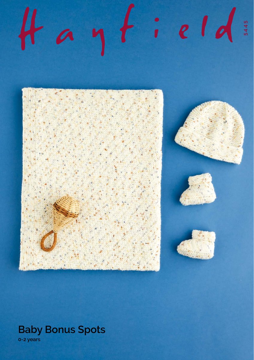 Hayfield 5445 Baby's Hat in Baby Bonus Spots DK pattern cover