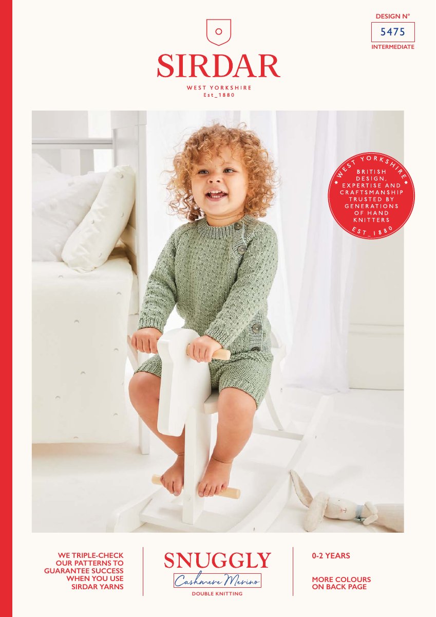 Sirdar 5475 Baby's & Child's Cardigan in Snuggly Cashmere Merino DK pattern cover