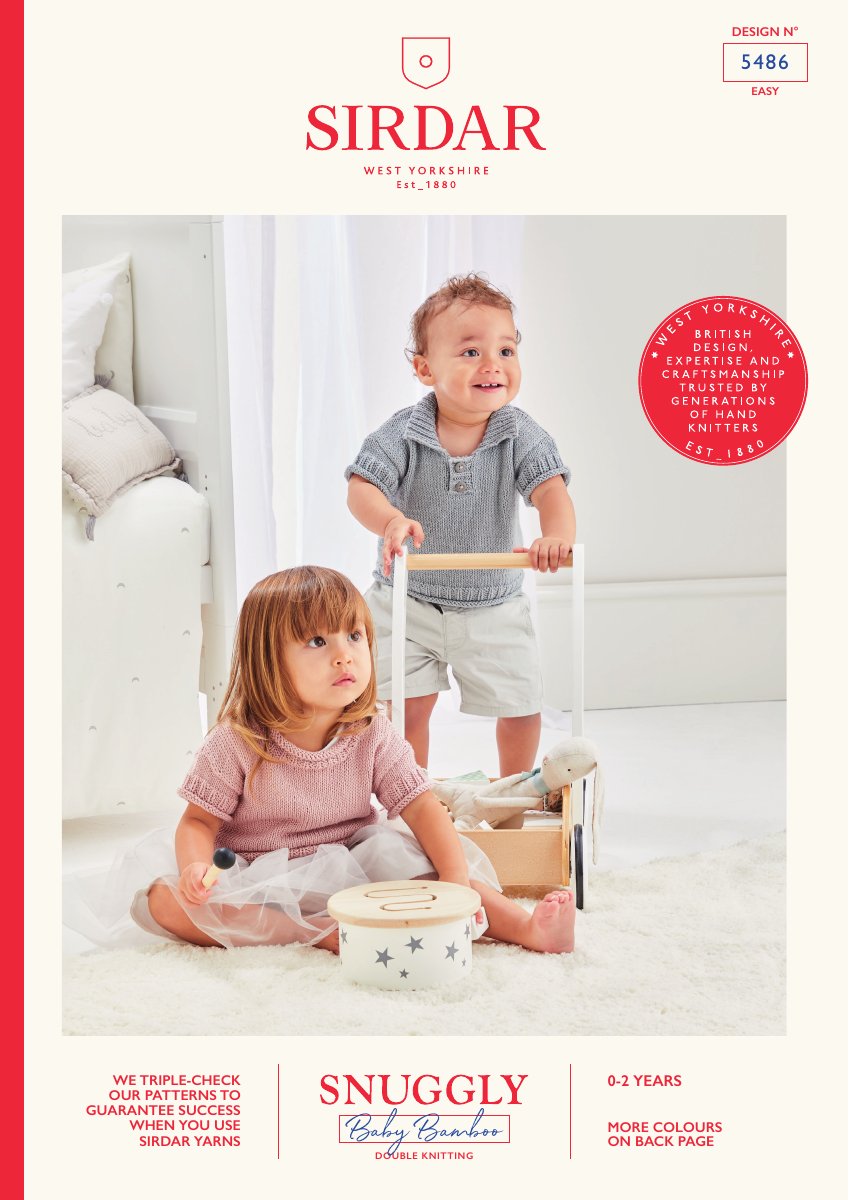 Sirdar 5486 Baby's & Child's Pattern in Snuggly Baby Bamboo DK pattern cover