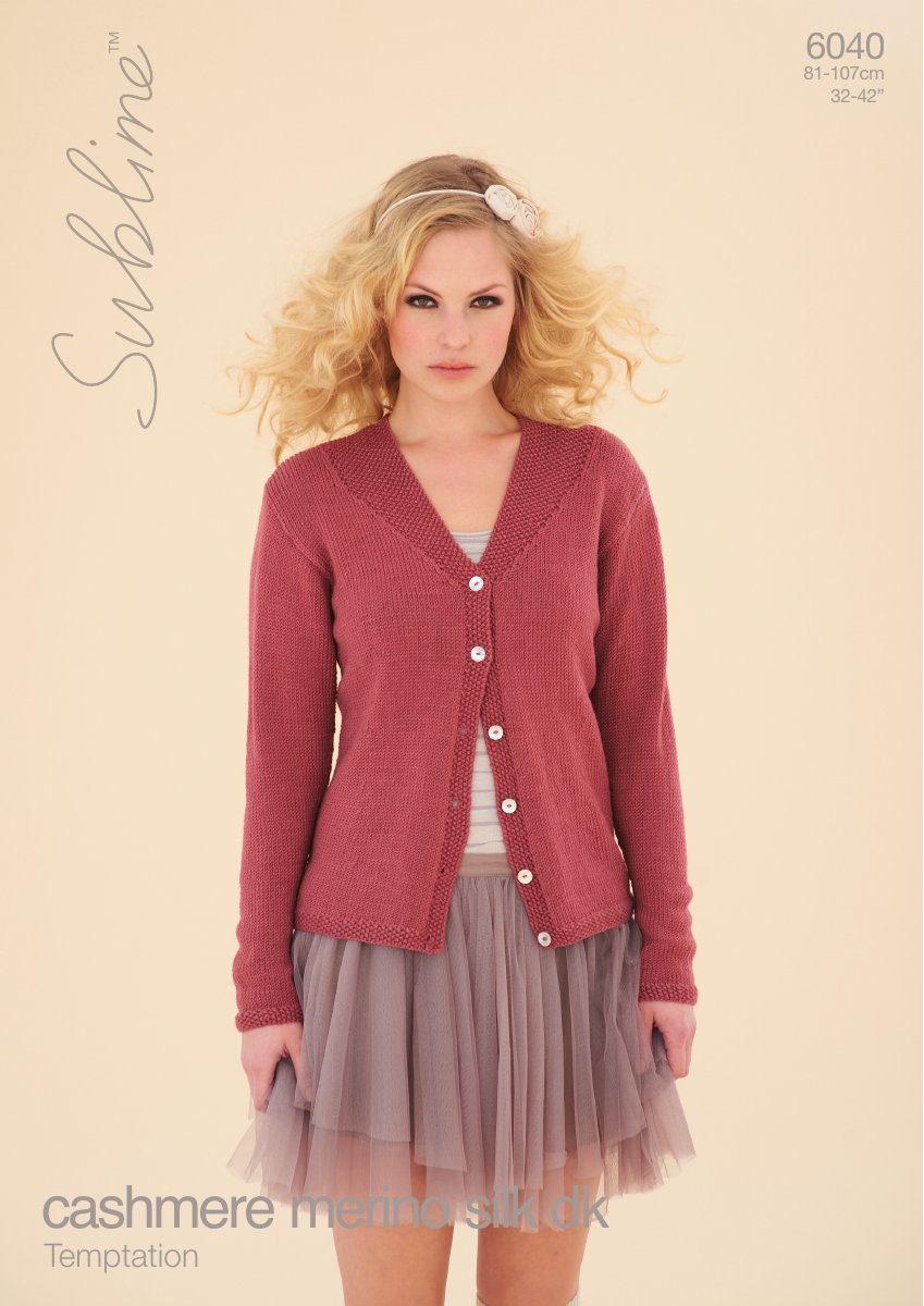 Sublime 6040 Women's Cardigan in Cashmere Merino Silk DK pattern cover