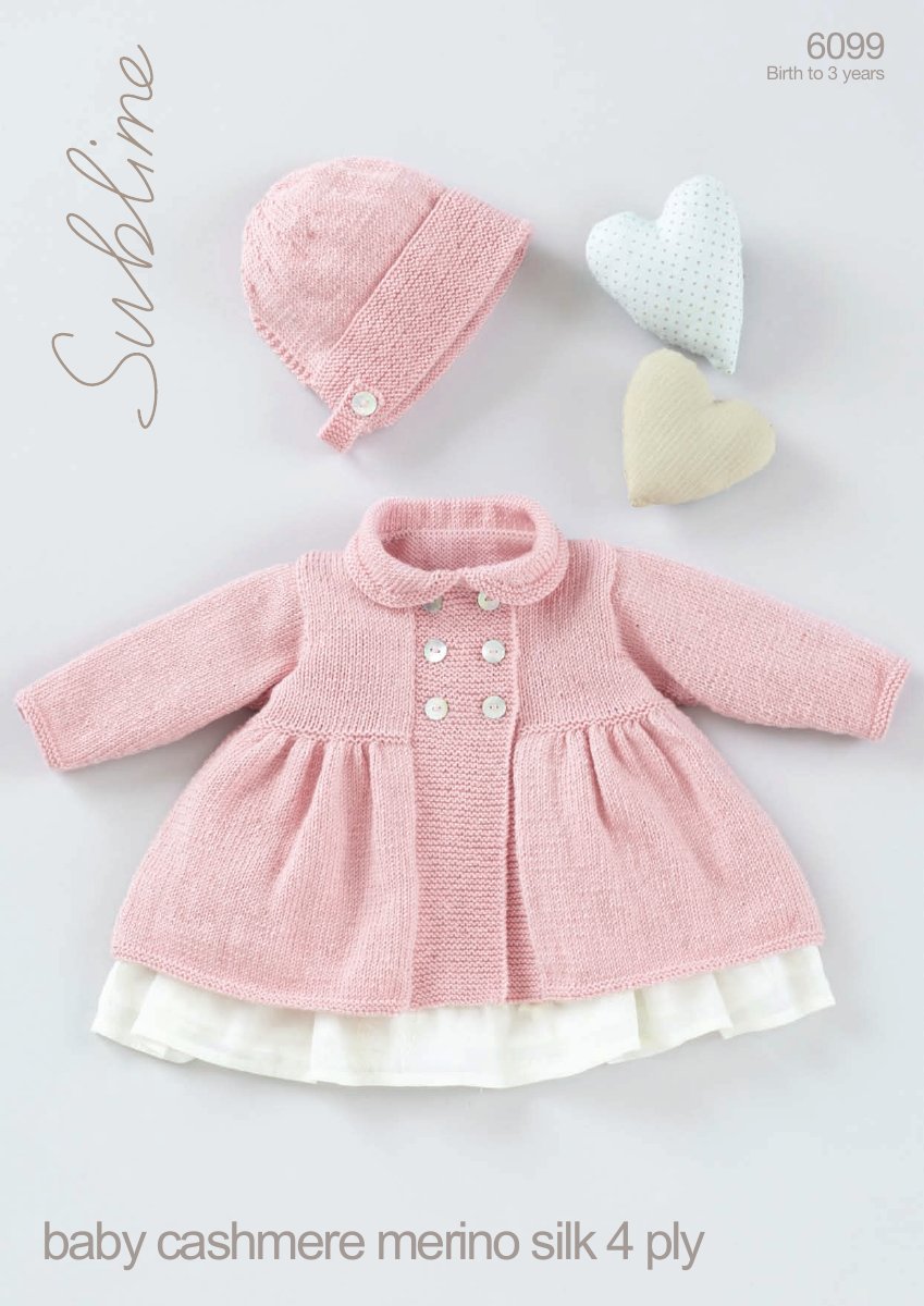 Sublime 6099 Baby's & Child's Coat in Baby Cashmere Merino Silk 4 Ply pattern cover