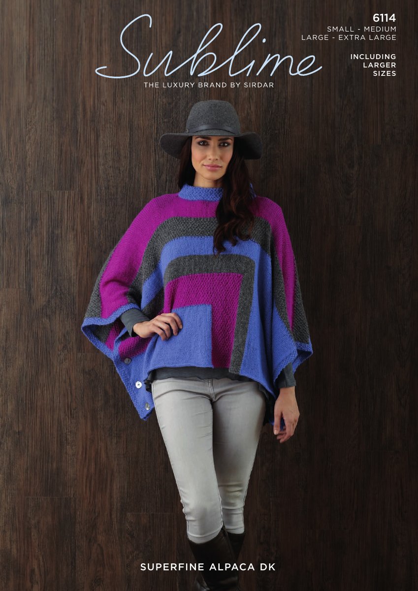 Sublime 6114 Women's Poncho in Superfine Alpaca DK pattern cover