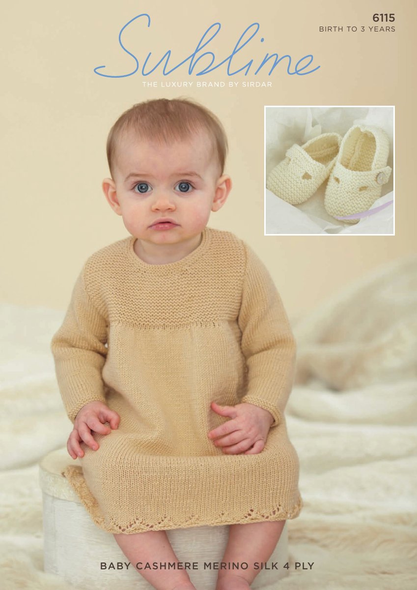 Sublime 6115 Baby's & Child's Dress in Baby Cashmere Merino Silk 4 Ply pattern cover