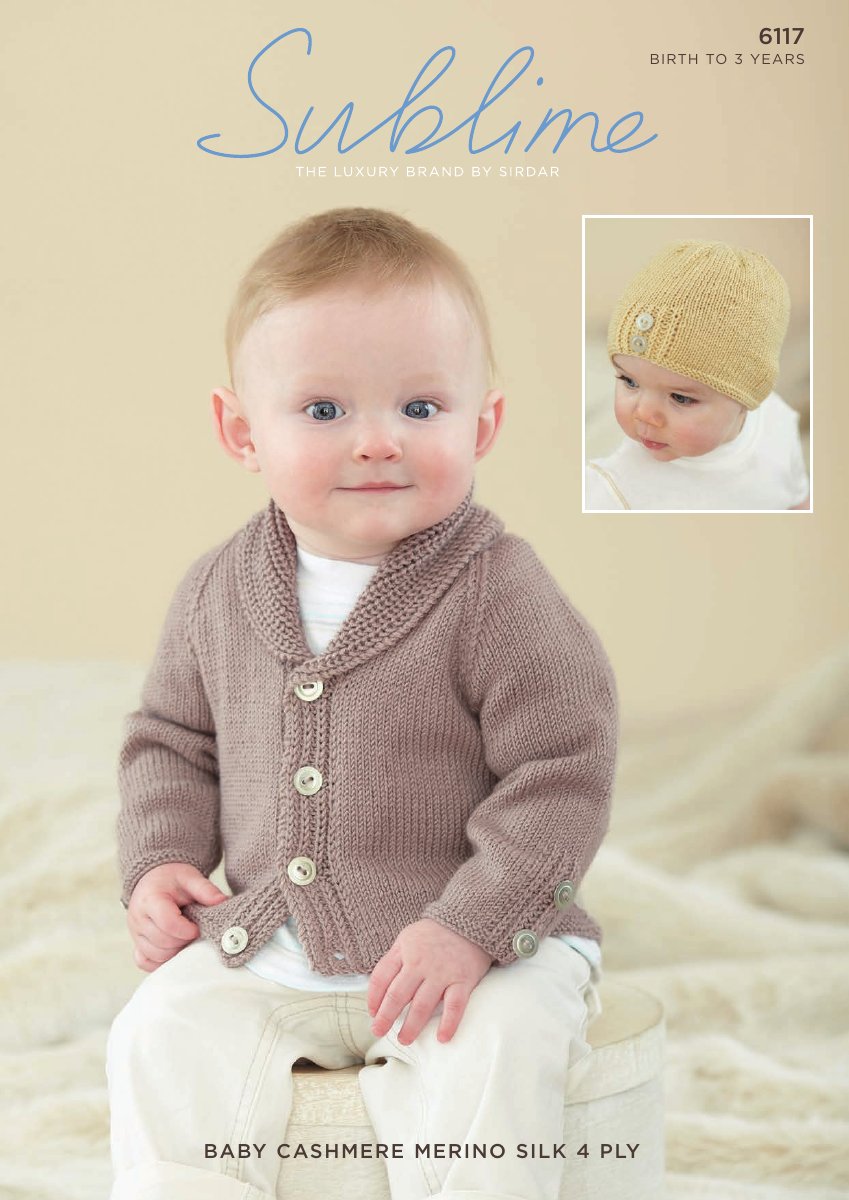 Sublime 6117 Baby's & Child's Cardigan in Baby Cashmere Merino Silk 4 Ply pattern cover