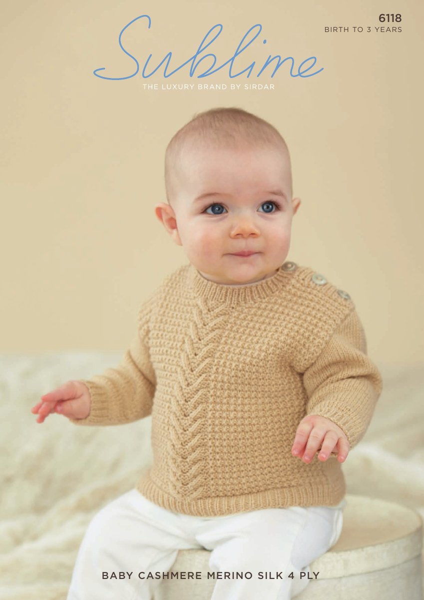 Sublime 6118 Baby's & Child's Sweater in Baby Cashmere Merino Silk 4 Ply pattern cover