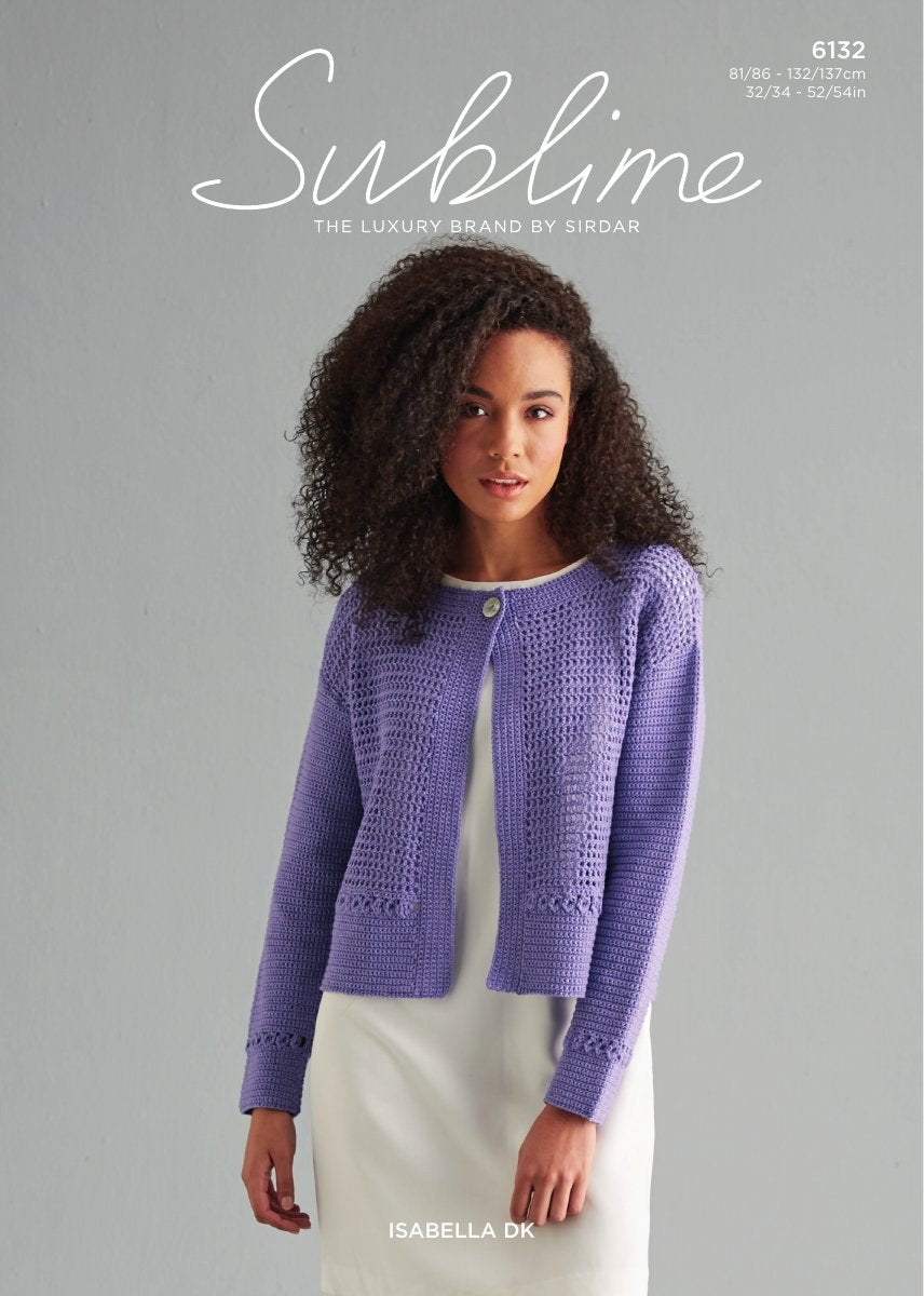 Sublime 6132 Women's Cardigan in Isabella DK pattern cover
