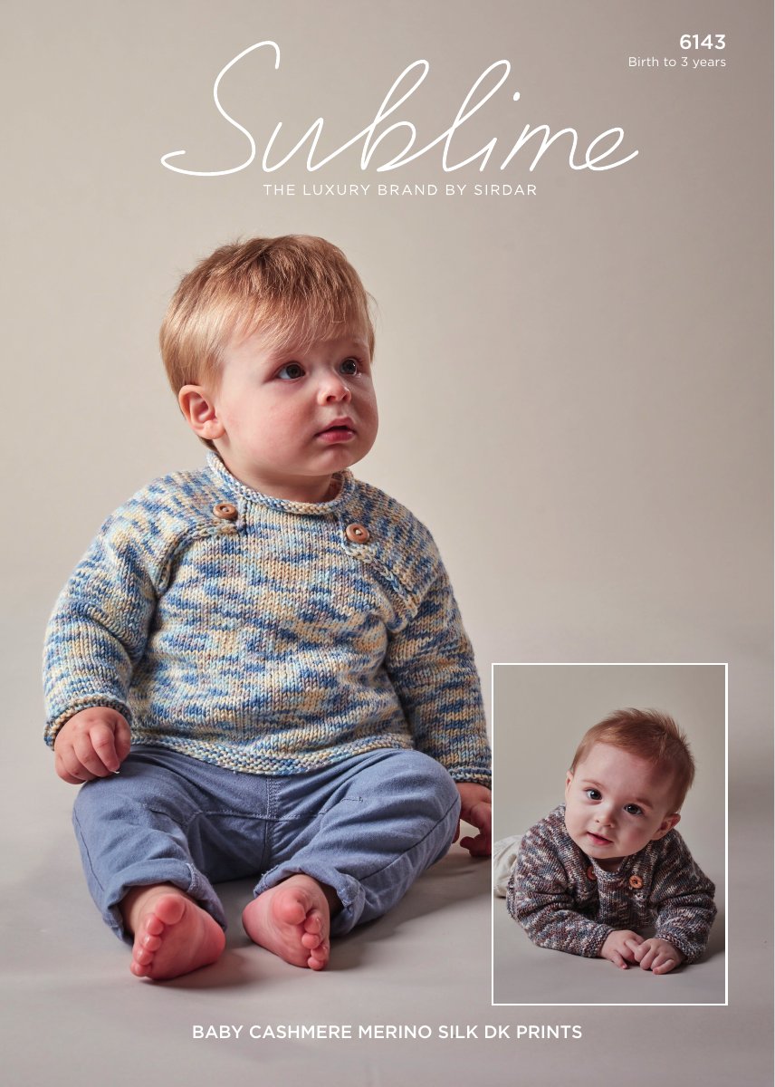 Sublime 6143 Baby's & Child's Sweater in B CashMerino Silk DK Prints pattern cover