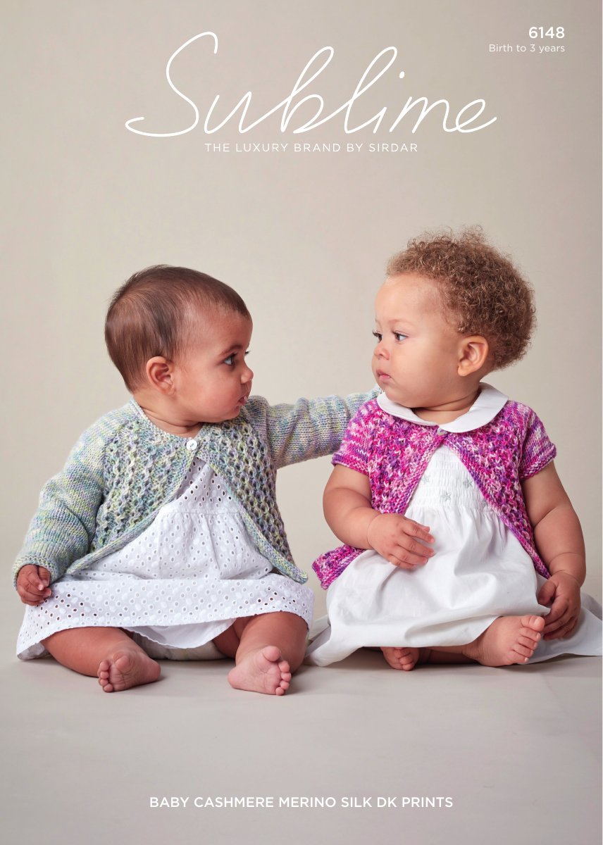 Sublime 6148 Baby's & Child's Cardigan in B CashMerino Silk DK Prints pattern cover