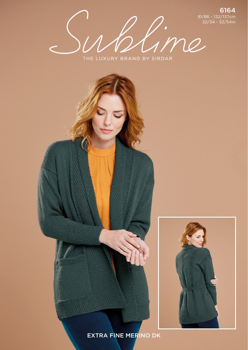 Sublime 6164 Cardigan in Extra Fine Merino DK pattern cover