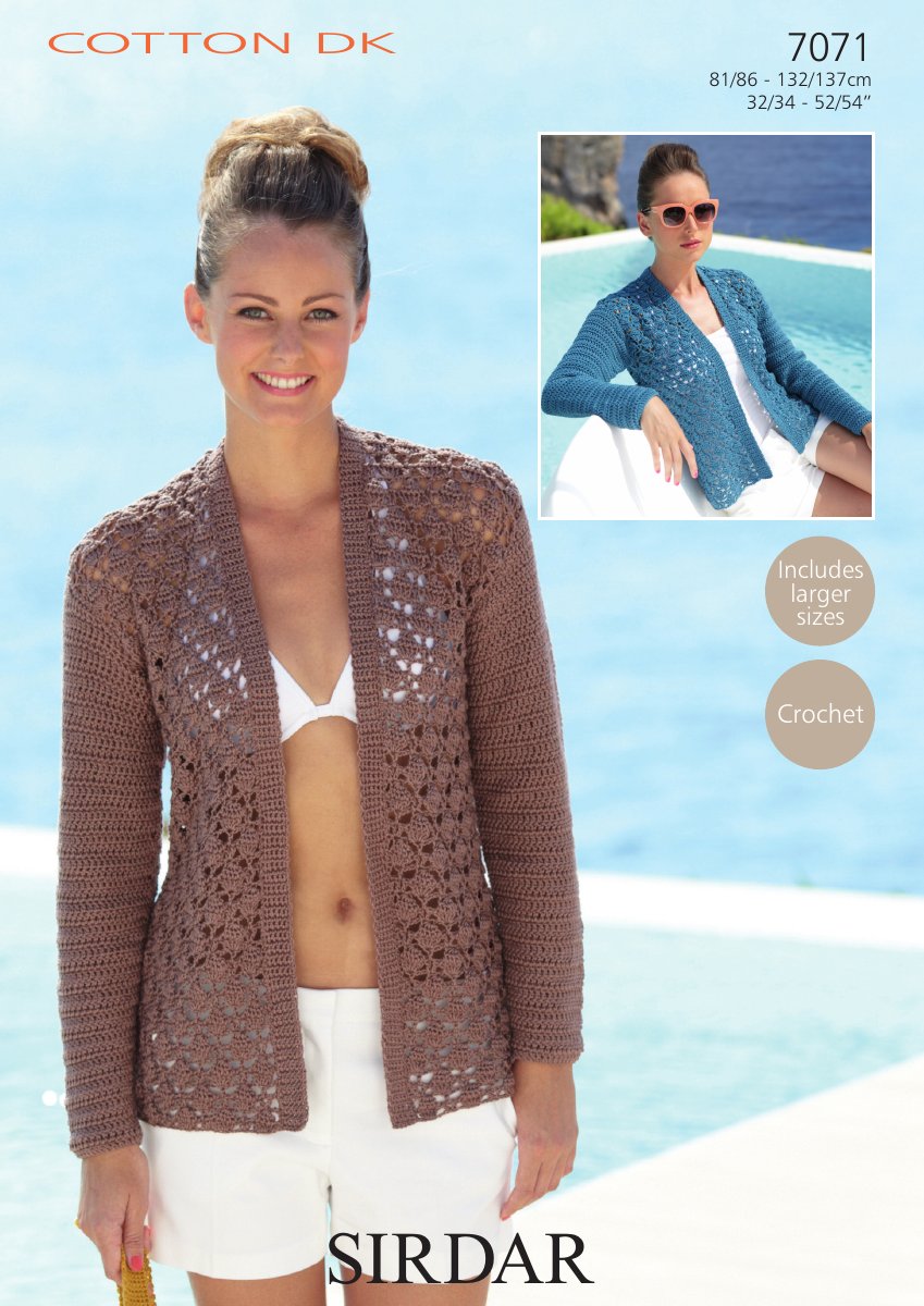 Sirdar 7071 Jackets in Cotton DK pattern cover