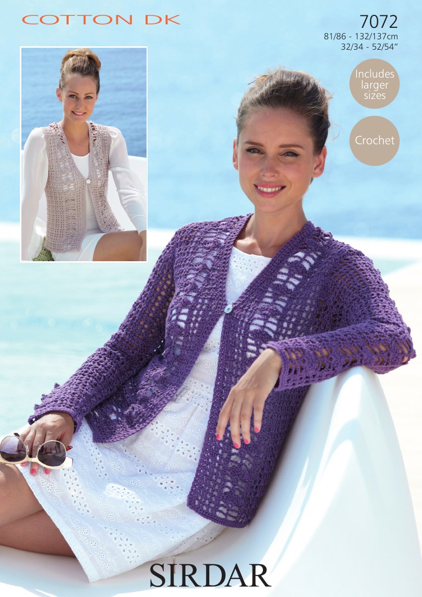 Sirdar 7072 Women's Cardigan in Cotton DK pattern cover