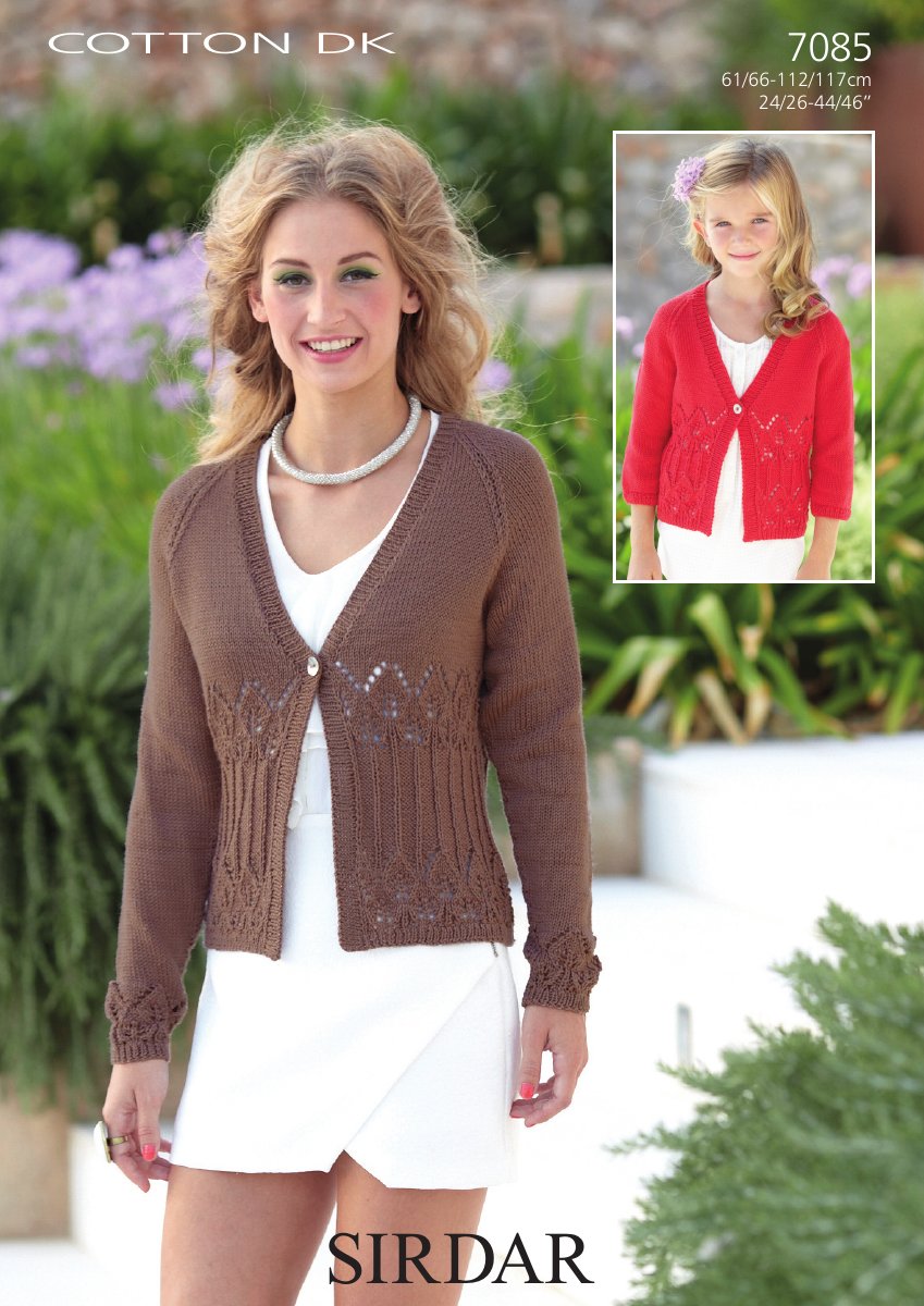 Sirdar 7085 Cardigans in Cotton DK pattern cover