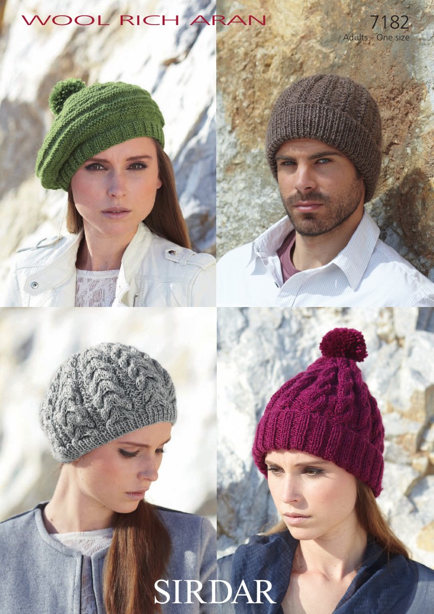 Sirdar 7182 Hats in Snuggly 100% Merino 4 Ply pattern cover