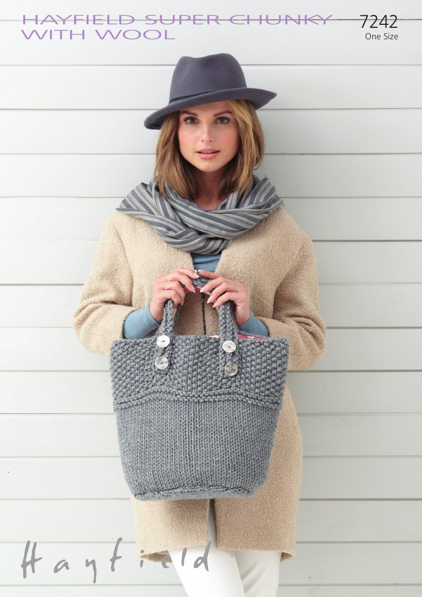Hayfield 7242 Bag in Super Chunky with Wool pattern cover
