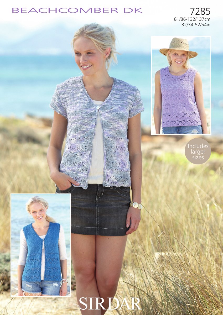 Sirdar 7285 Women's Waistcoat in Beachcomber DK pattern cover