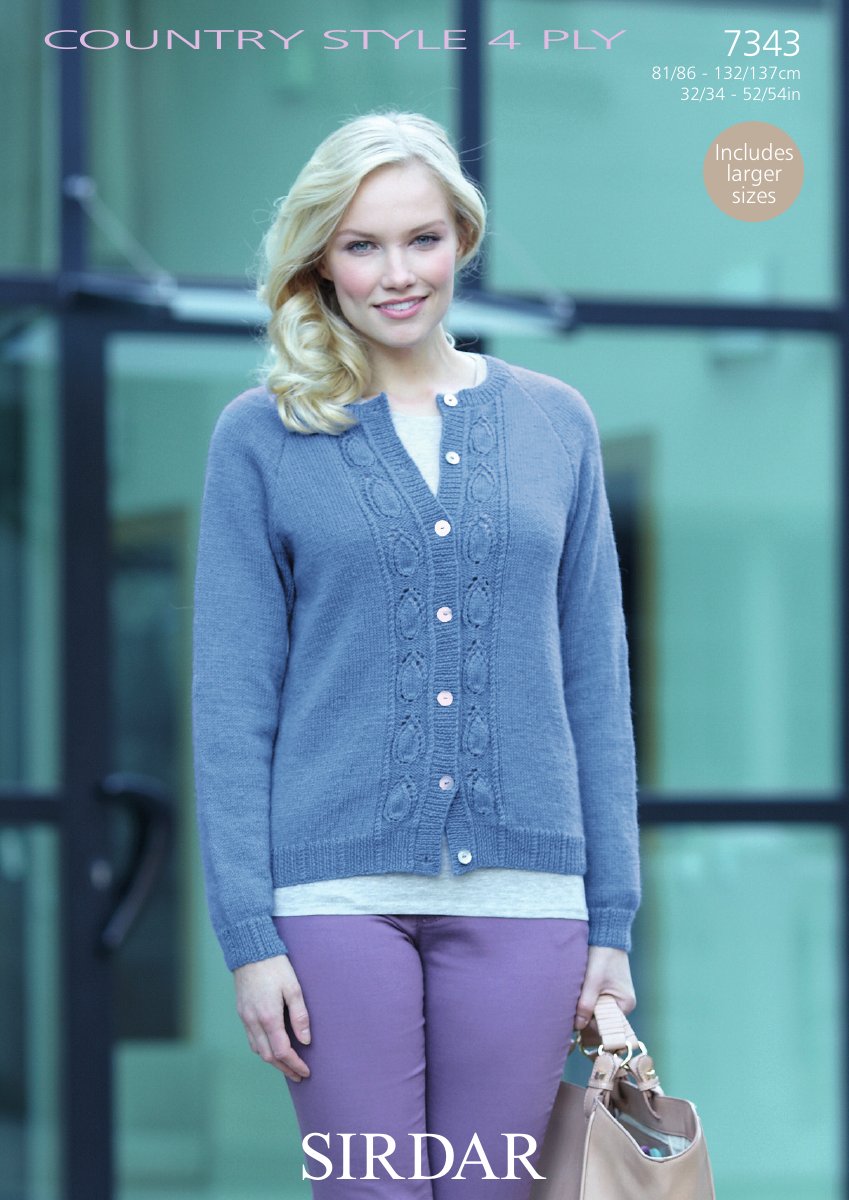Sirdar 7343 Cardigan in Country Style 4 Ply pattern cover