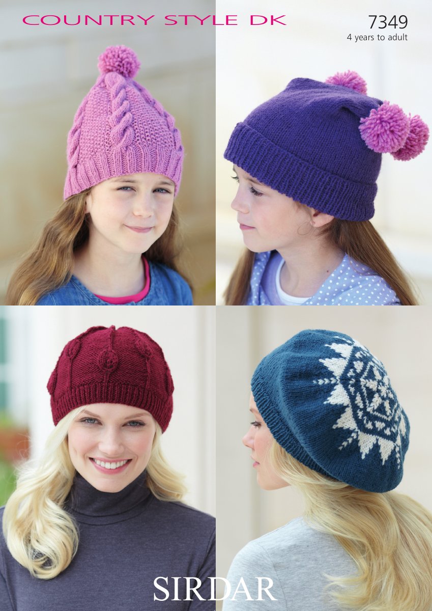 Sirdar 7349 Hats in Country Style DK pattern cover
