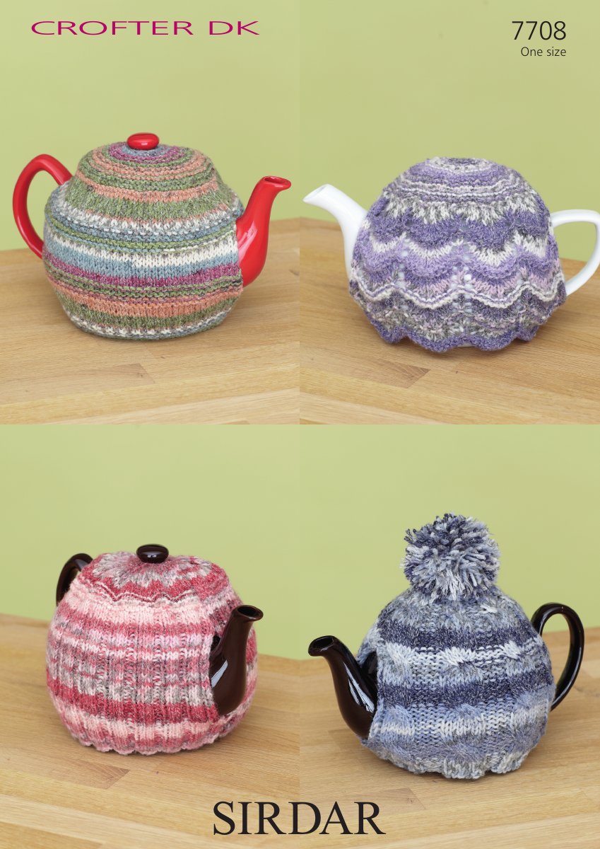 Sirdar 7708 Teacosies in Crofter DK pattern cover
