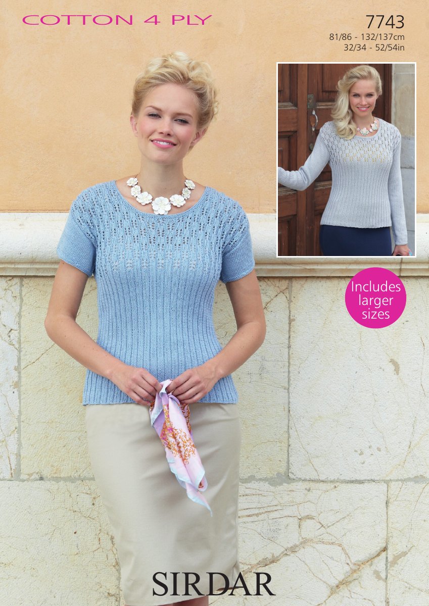 Sirdar 7743 Top in Cotton 4 Ply pattern cover