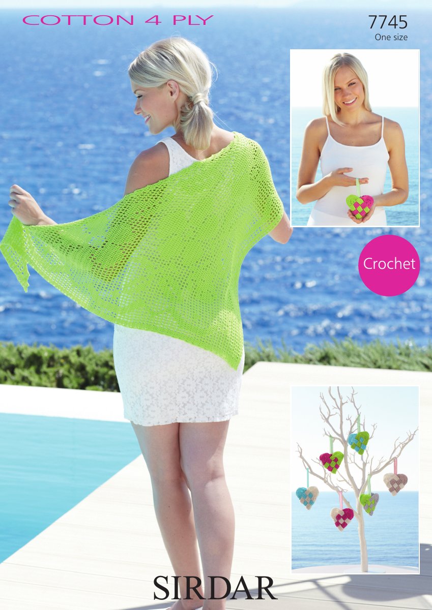 Sirdar 7745 Shawl in Cotton 4 Ply pattern cover
