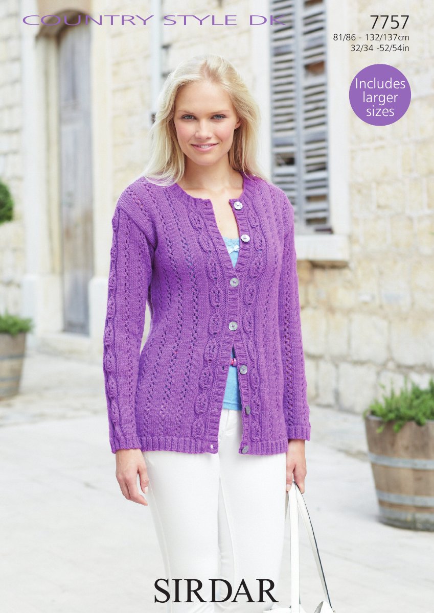 Sirdar 7757 Cardigan in Country Style DK pattern cover