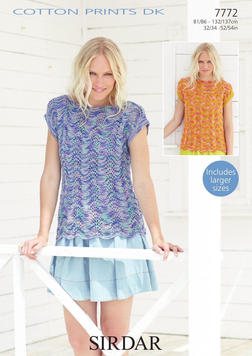 Sirdar 7772 Women's Top in Cotton Prints DK pattern cover