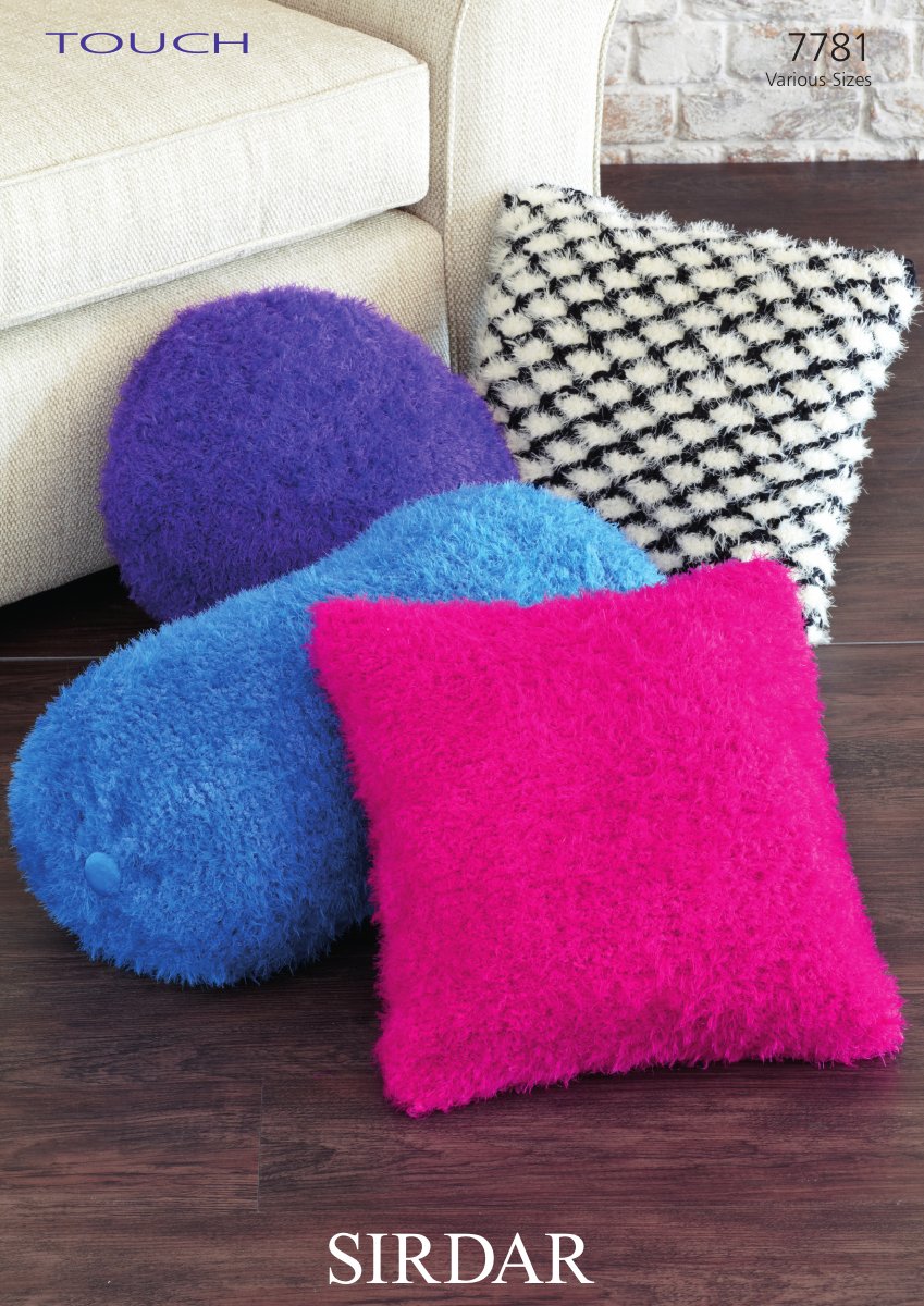 Sirdar 7781 Cushion Covers in Touch pattern cover