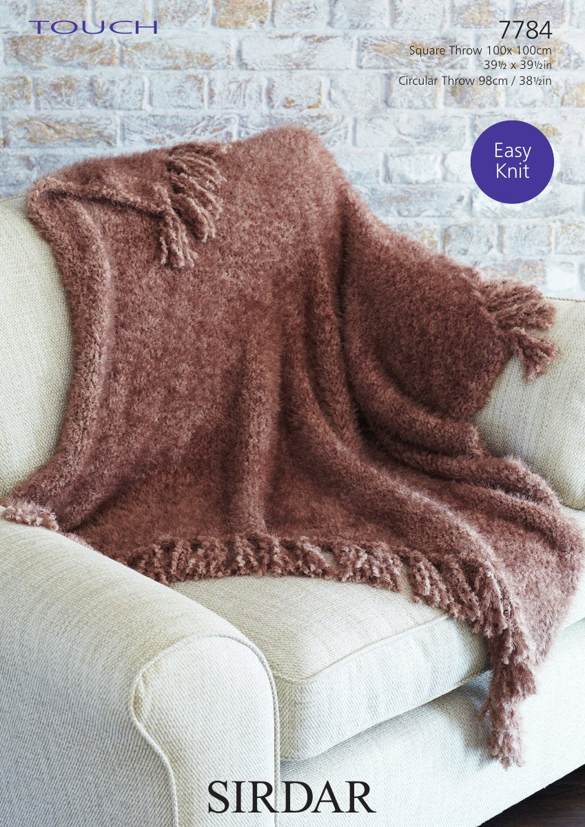 Sirdar 7784 Throws in Touch pattern cover