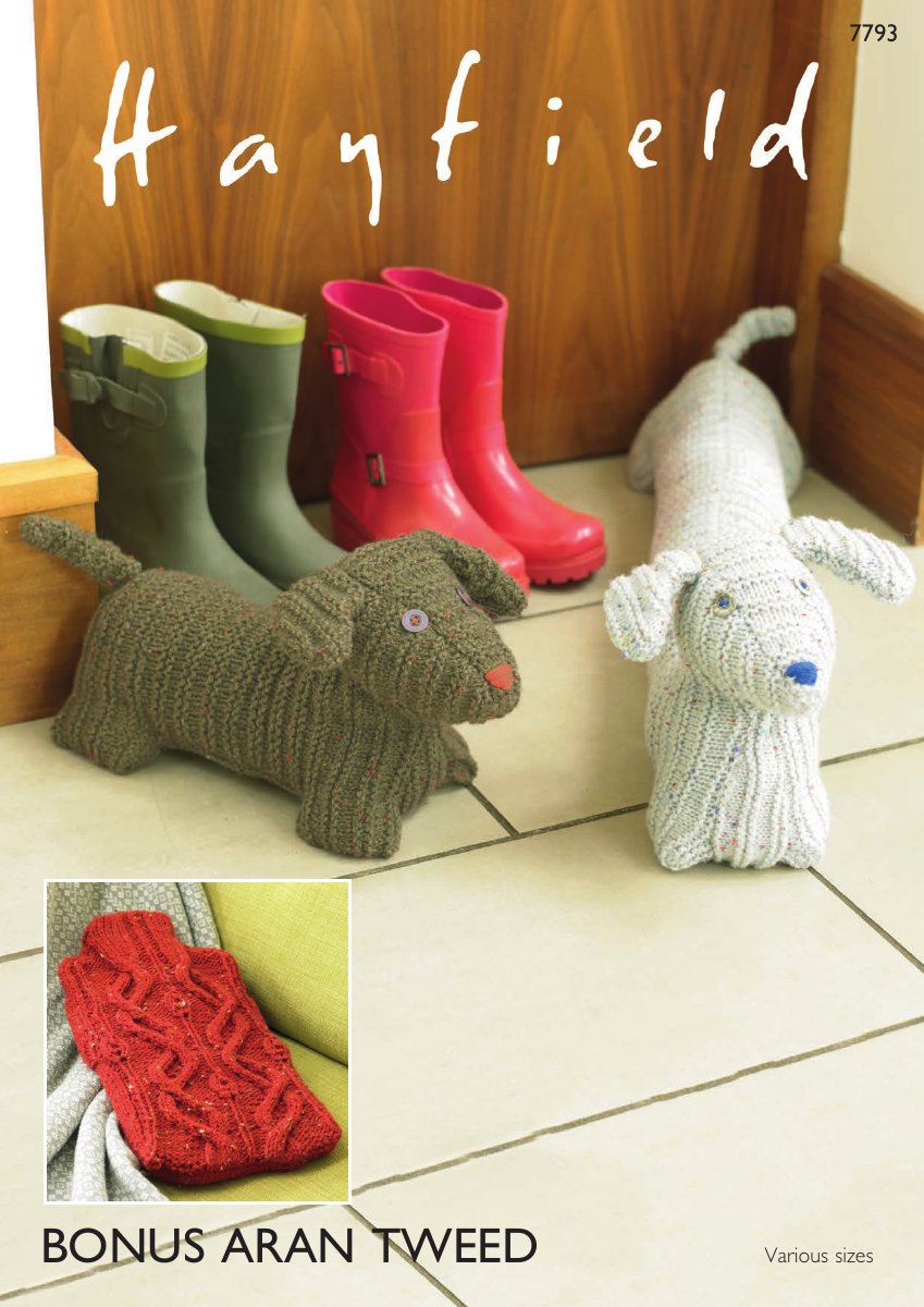 Hayfield 7793 Draught Excluder in Bonus Aran Tweed pattern cover