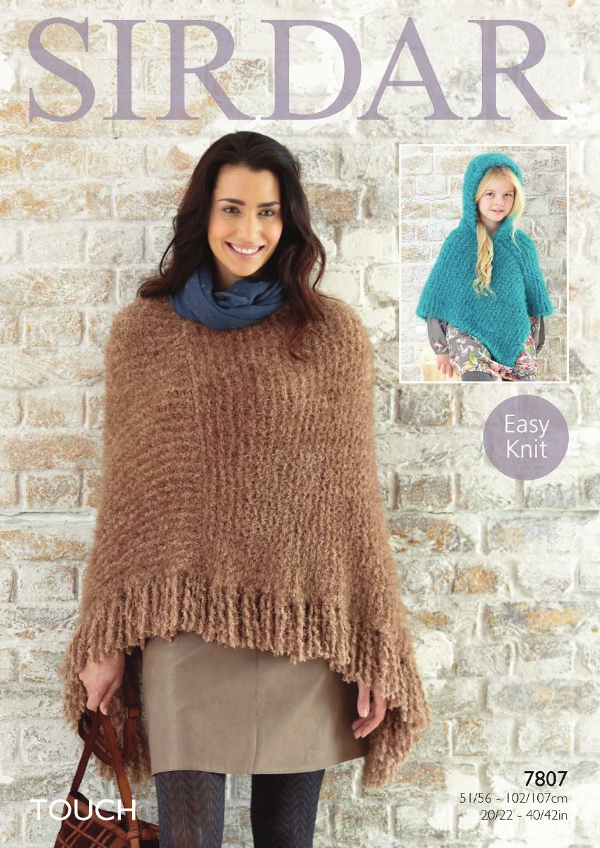 Sirdar 7807 Ponchos in Touch pattern cover