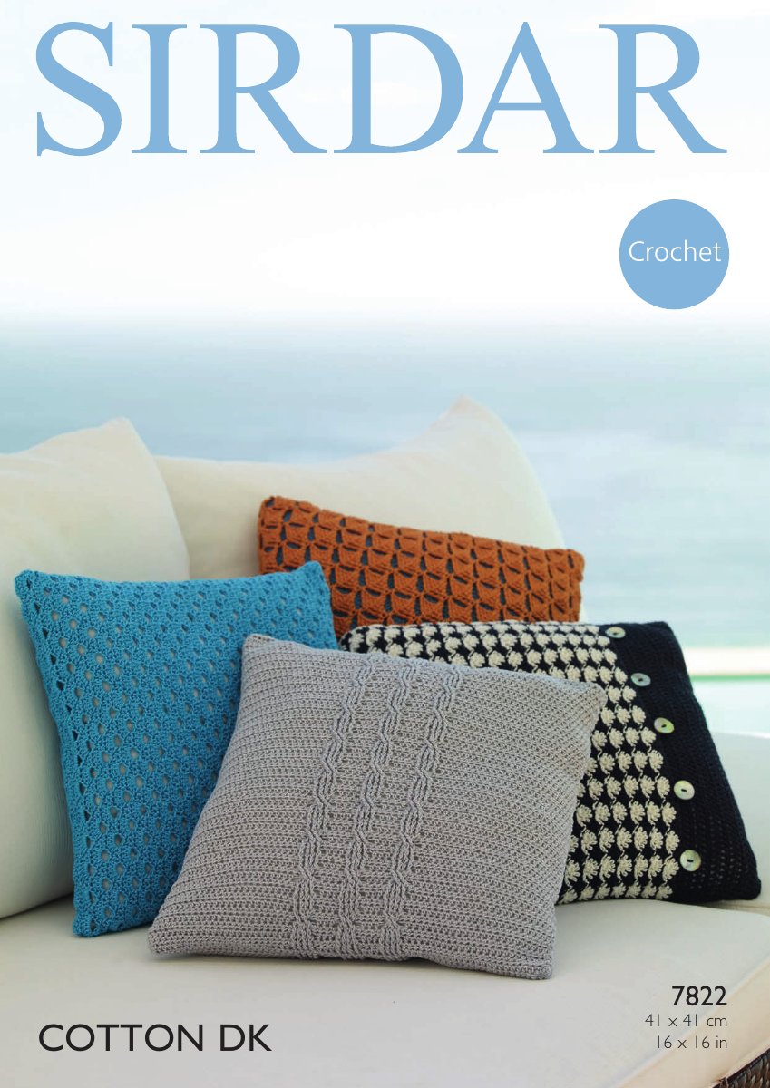 Sirdar 7822 Cushion Covers in Cotton DK pattern cover