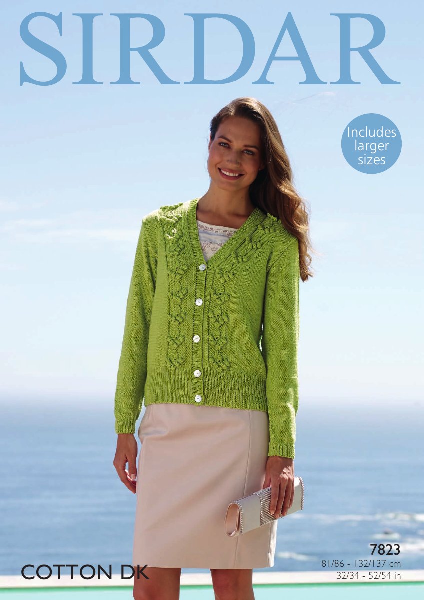 Sirdar 7823 Cardigan in Cotton DK pattern cover