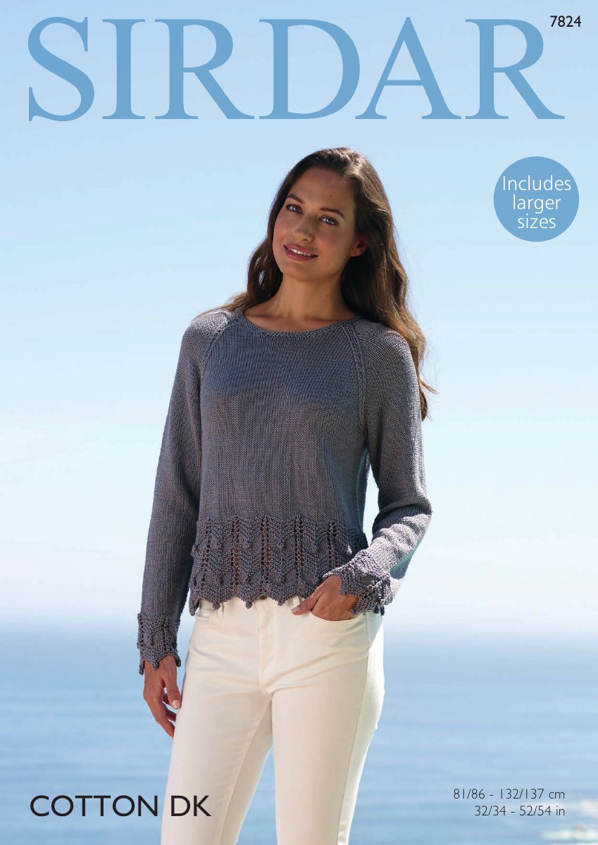 Sirdar 7824 Sweater in Cotton DK pattern cover
