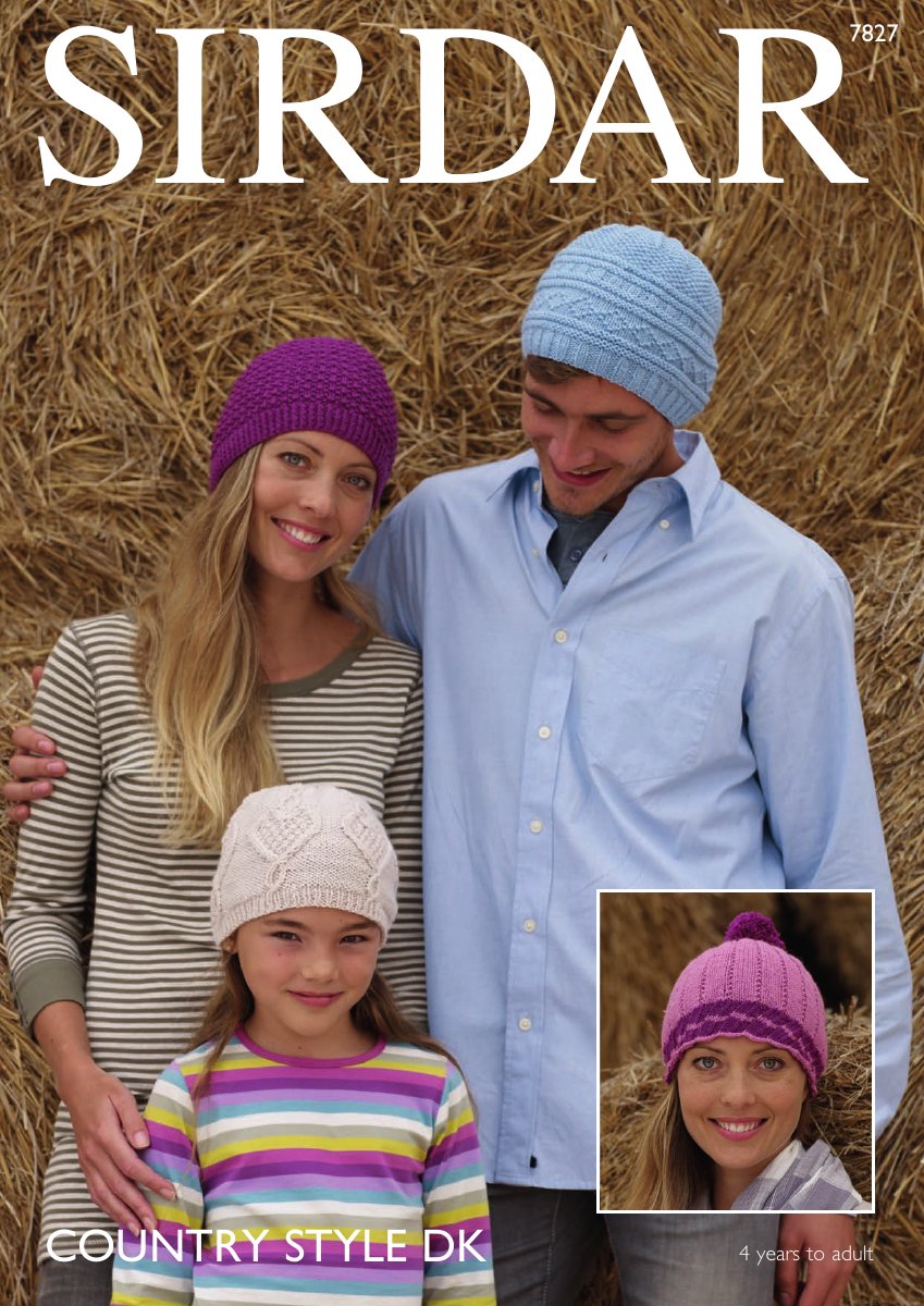 Sirdar 7827 Hats in Country Style DK pattern cover