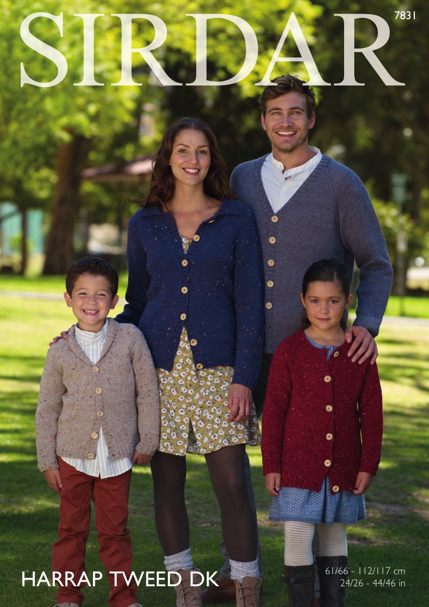Sirdar 7831 Women's Cardigan in Harrap Tweed DK pattern cover