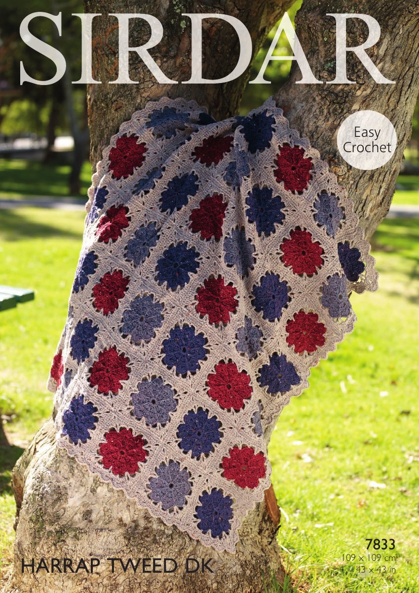 Sirdar 7833 Blanket in Harrap Tweed DK pattern cover