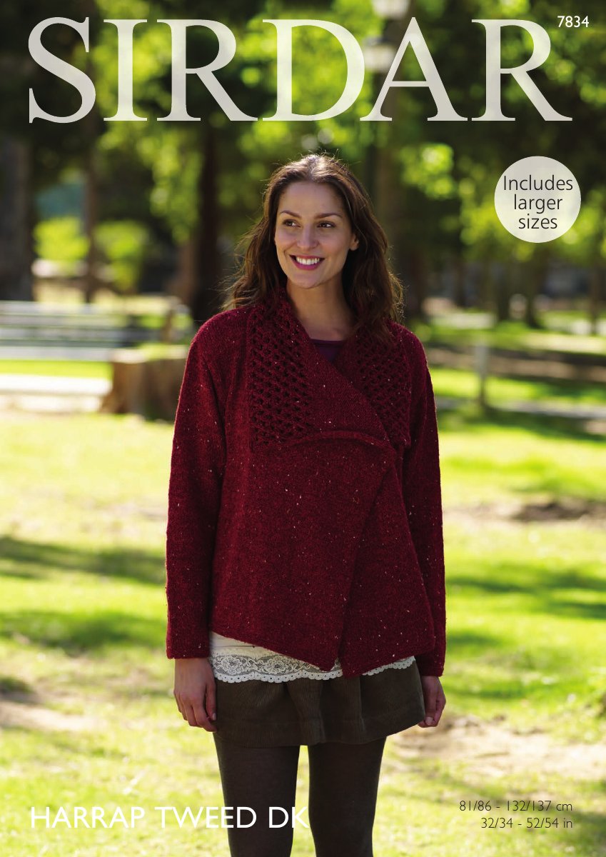Sirdar 7834 Jacket in Harrap Tweed DK pattern cover