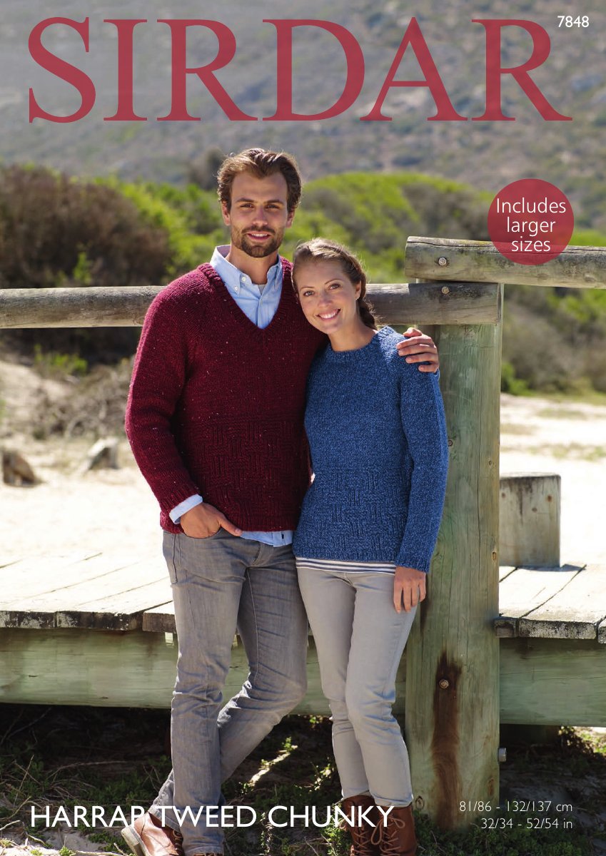 Sirdar 7848 Sweaters in Harrap Chunky Tweed pattern cover