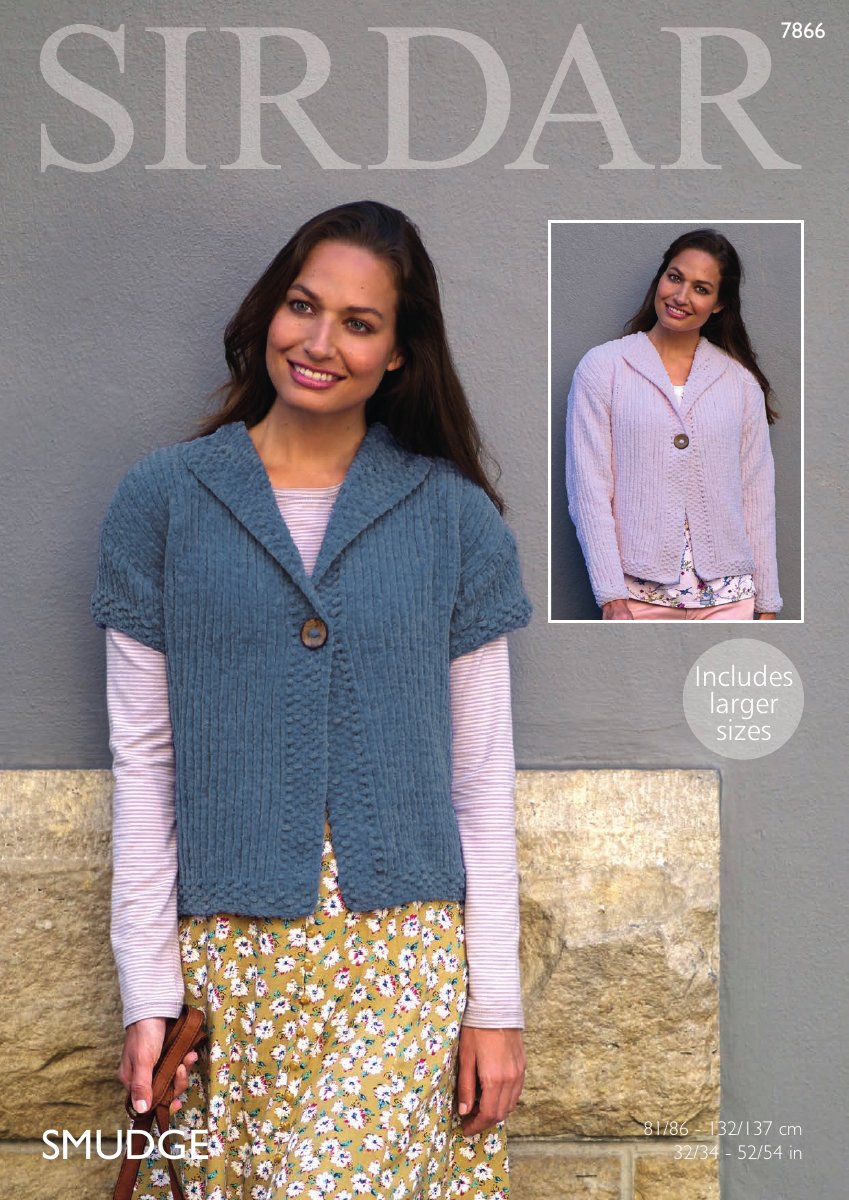 Sirdar 7866 Jacket in Smudge pattern cover