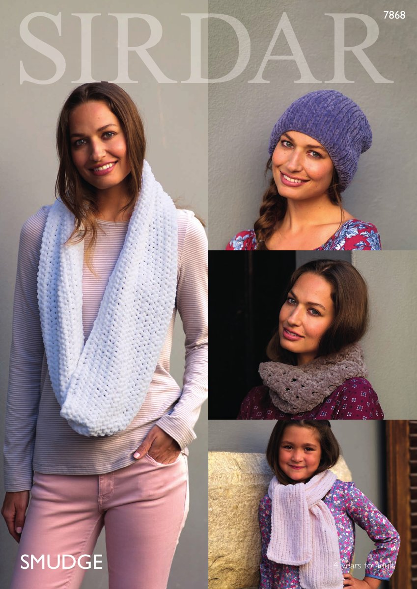 Sirdar 7868 Accessories in Smudge pattern cover