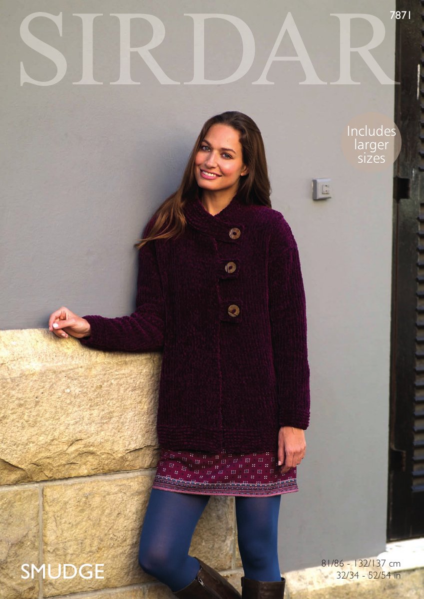 Sirdar 7871 Jacket in Smudge pattern cover