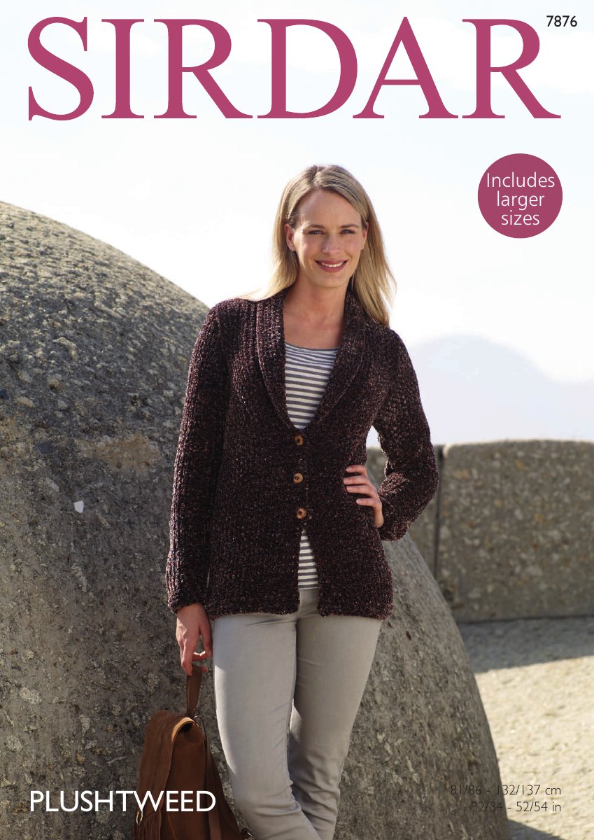 Sirdar 7876 Jacket in Plushtweed pattern cover