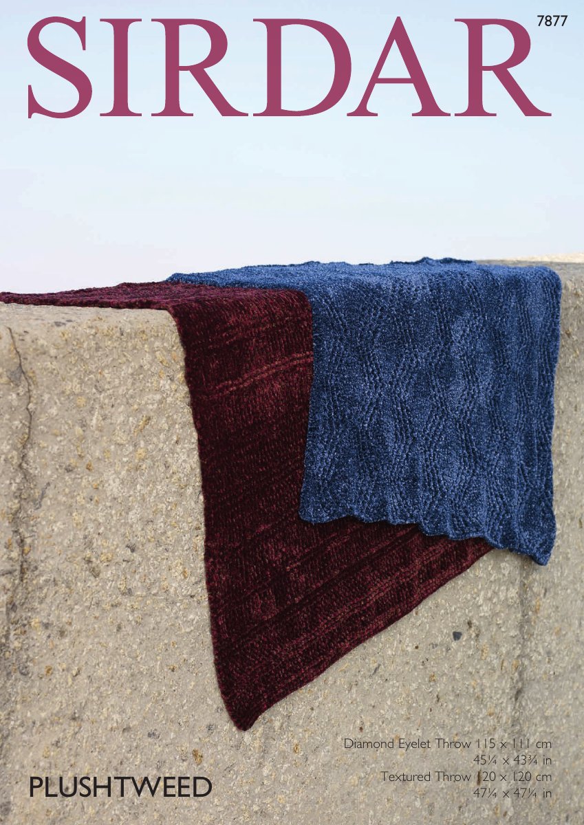 Sirdar 7877 Throws in Plushtweed pattern cover